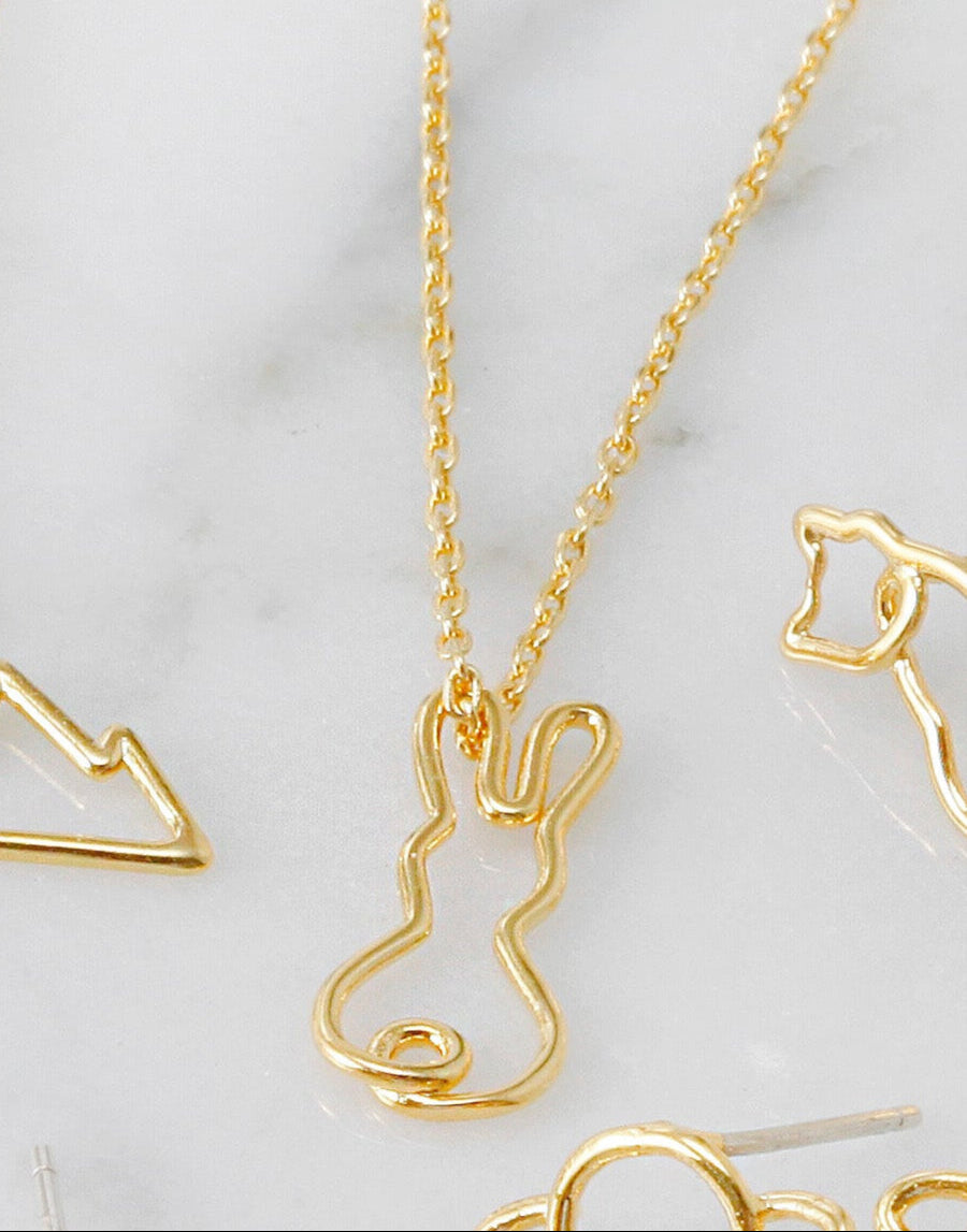 Wire Sitting Bunny Necklace