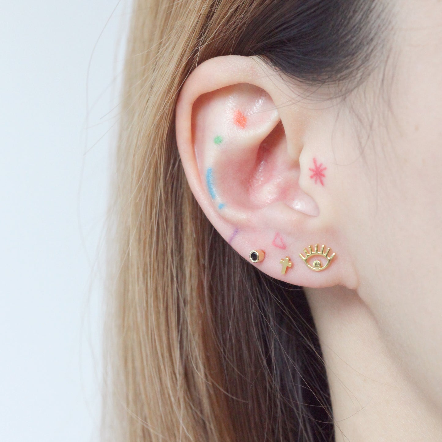 Black Enamel Accent Stud