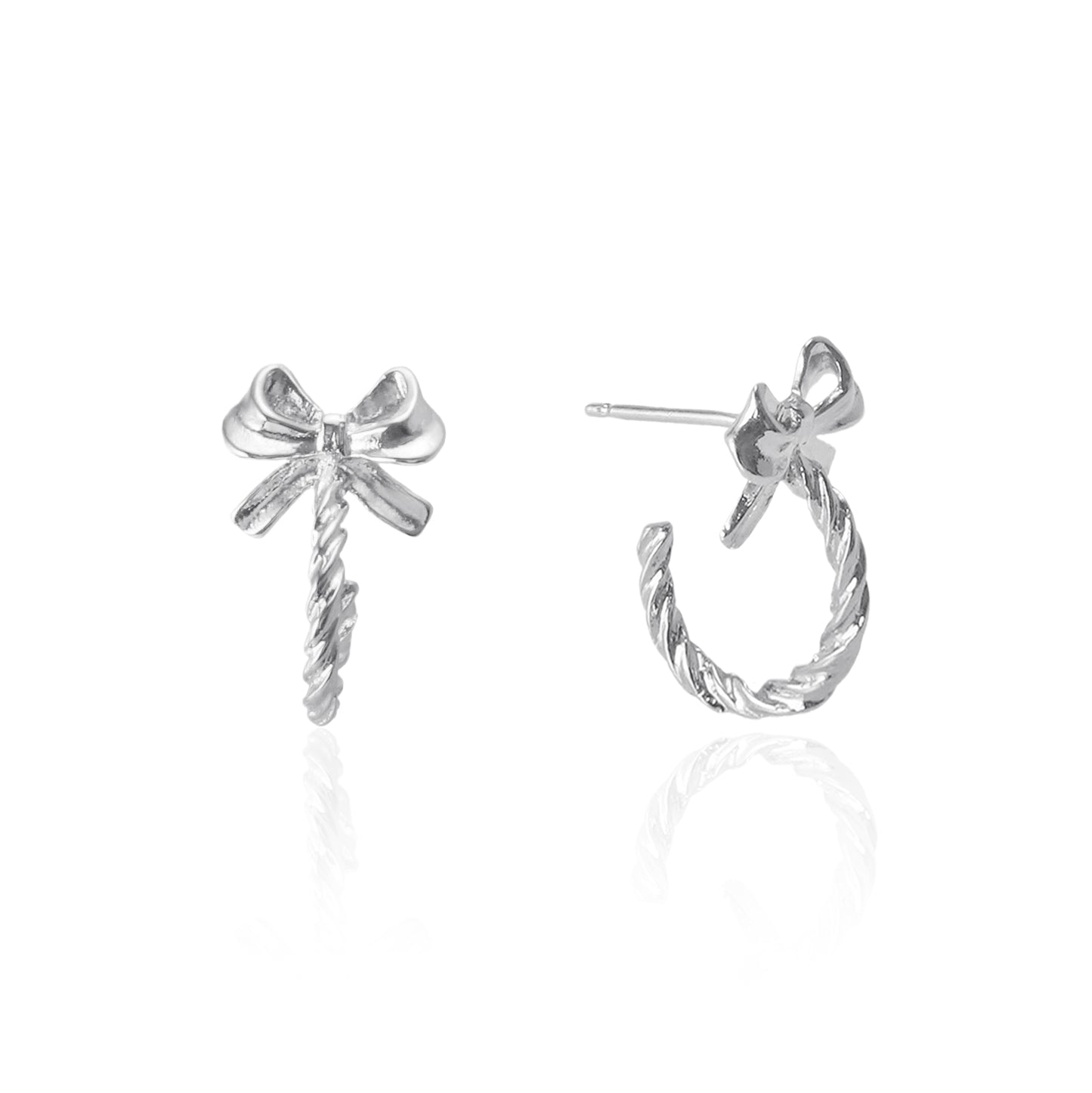 Ribbon Twist Hoops Earrings