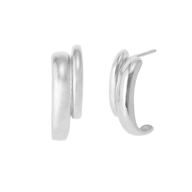 Curved Double Bar Earrings