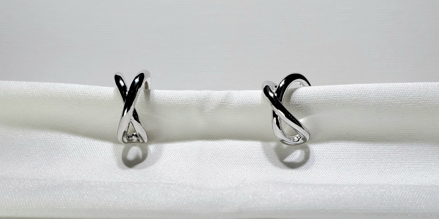 Crossed Hoop Earrings