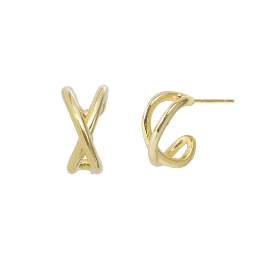 Crossed Hoop Earrings