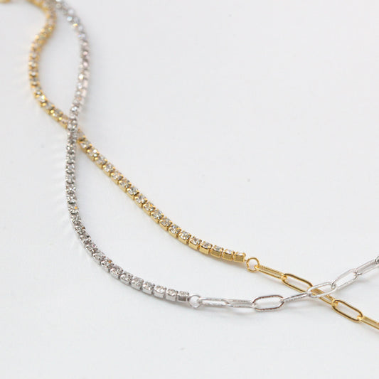 Cubic-Paperclip Chain Bracelet