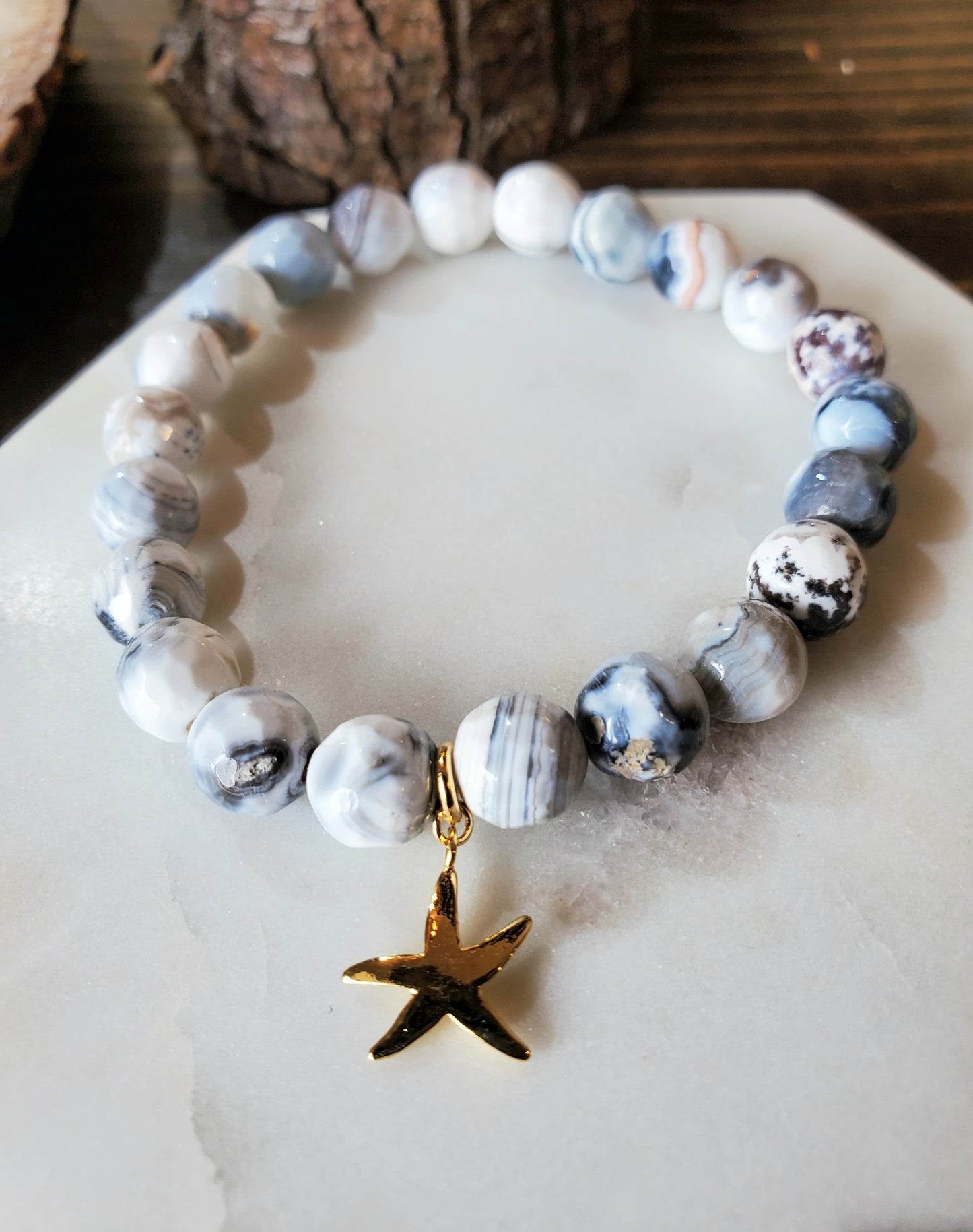 Golden Starfish Charm Bracelet