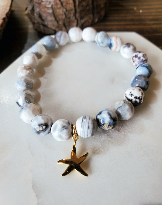 Golden Starfish Charm Bracelet