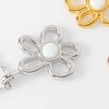 Floral Opal Dot Necklace