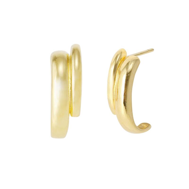Curved Double Bar Earrings