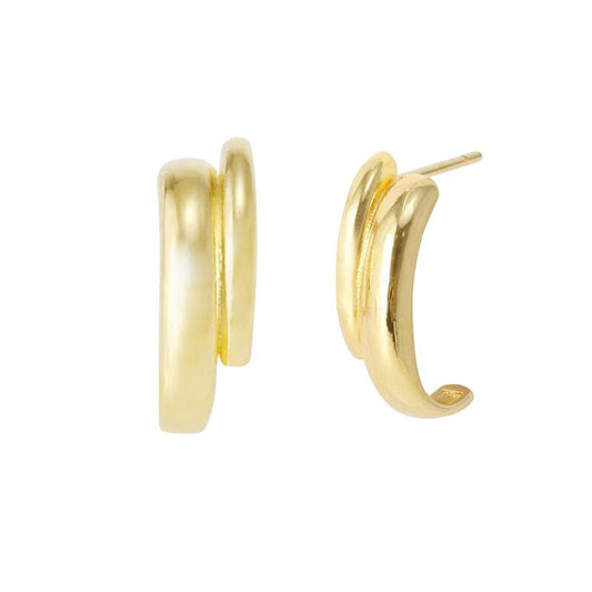 Curved Double Bar Earrings