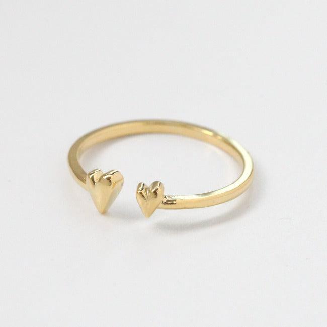 Teeny Double Heart Ring
