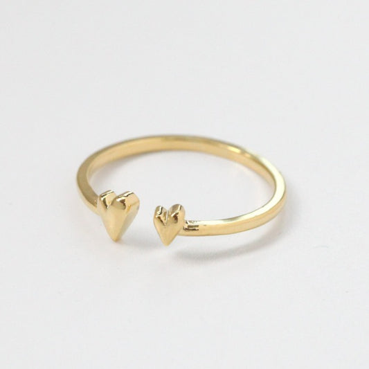 Teeny Double Heart Ring