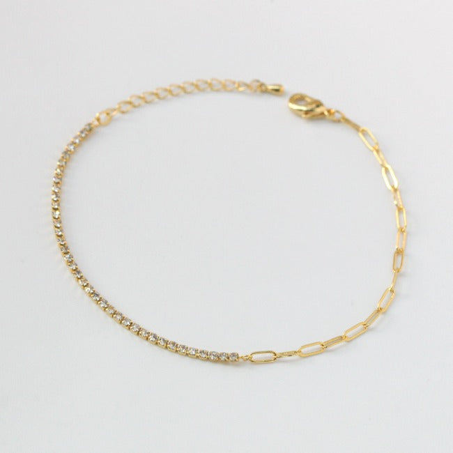 Cubic-Paperclip Chain Bracelet