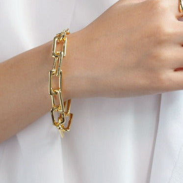 Chunky Rectangular Link Bracelet