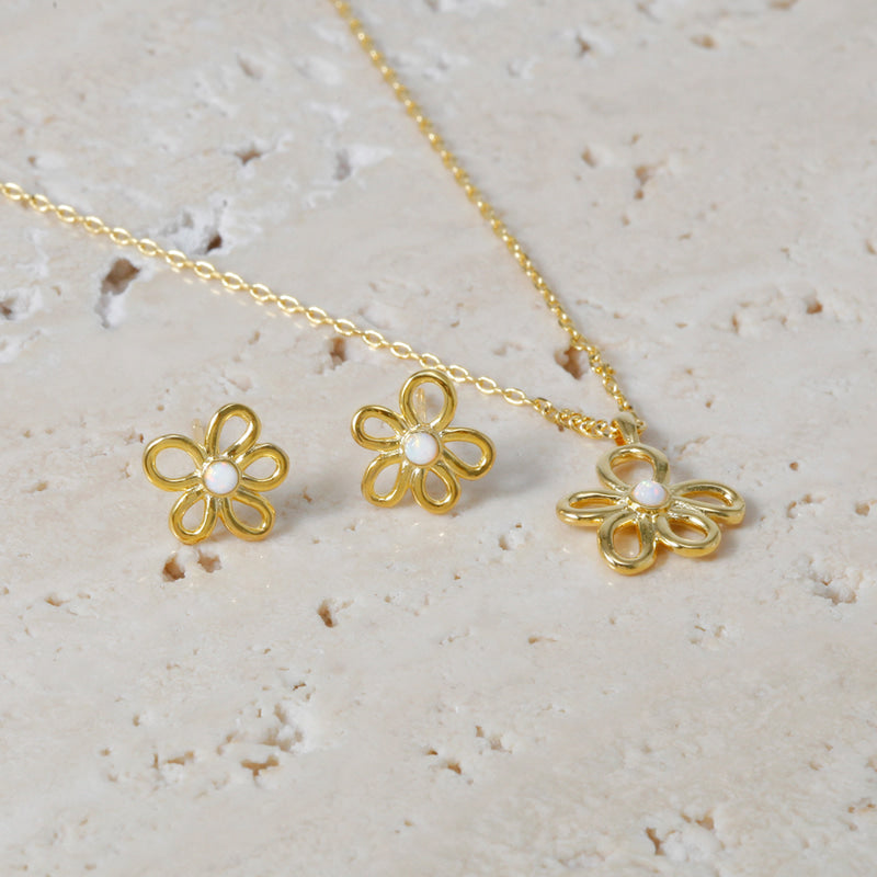 Flora Opal Dot Earrings