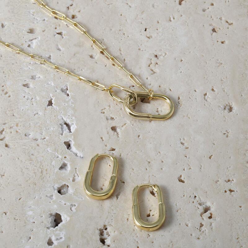 Double Paper Clip Link Necklace