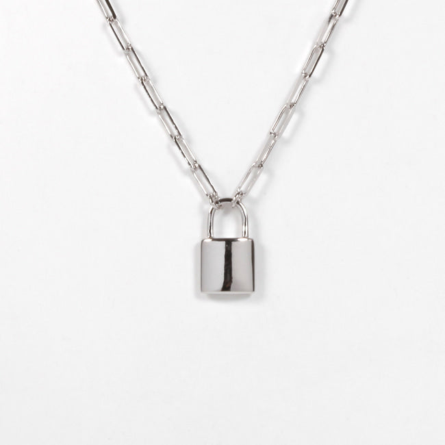 925 SS Padlock Chain Necklace