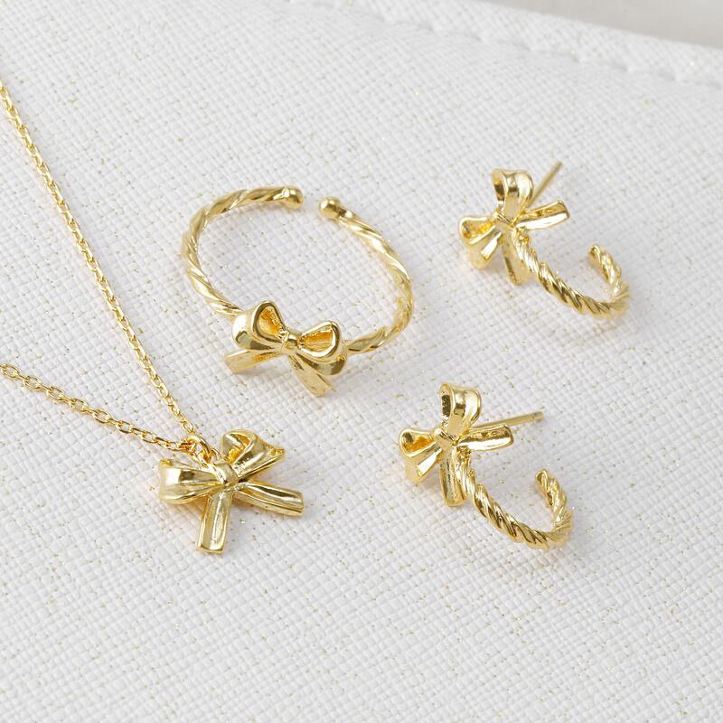 Ribbon Twist Hoops Earrings