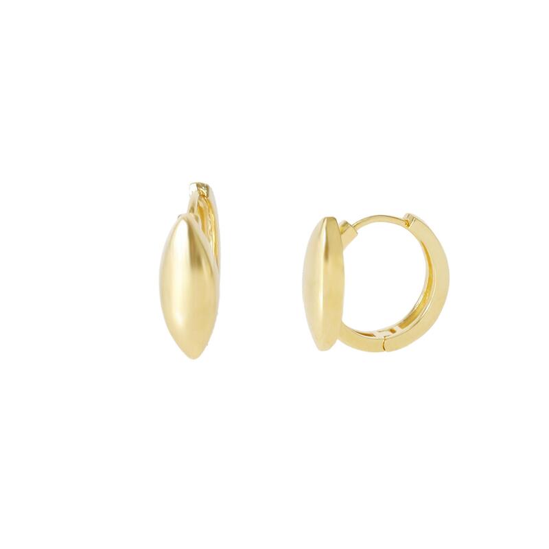 Edge Oval Accent Hoop Earrings