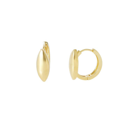 Edge Oval Accent Hoop Earrings