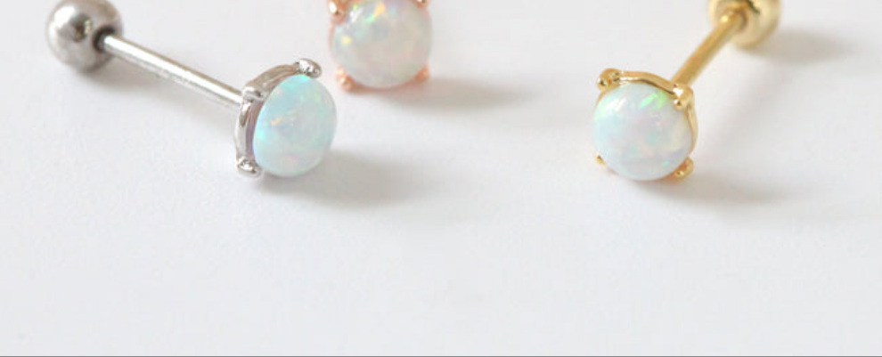 Rounded Opal Stud