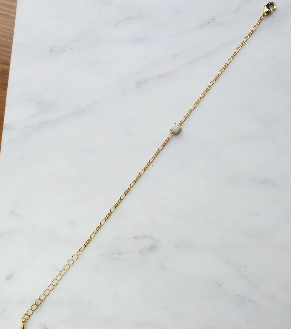 Gem-Set Figaro Chain Bracelet