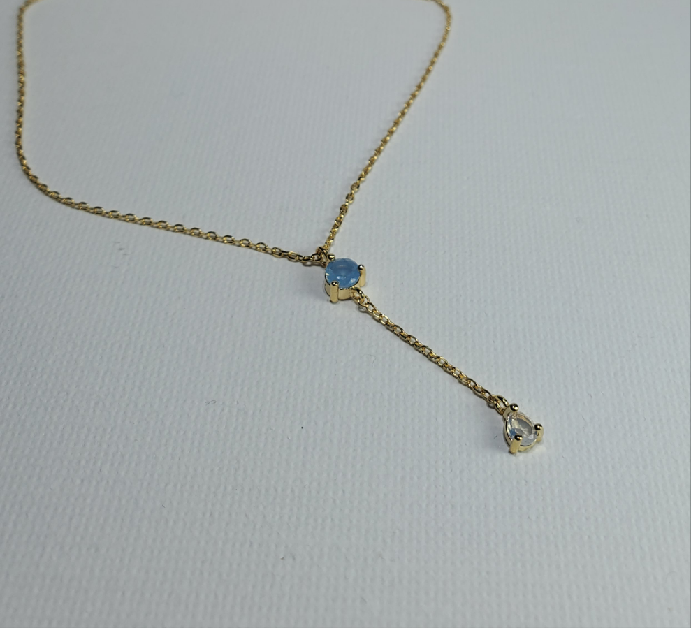 White Cubic Zirconia Dangle Necklace