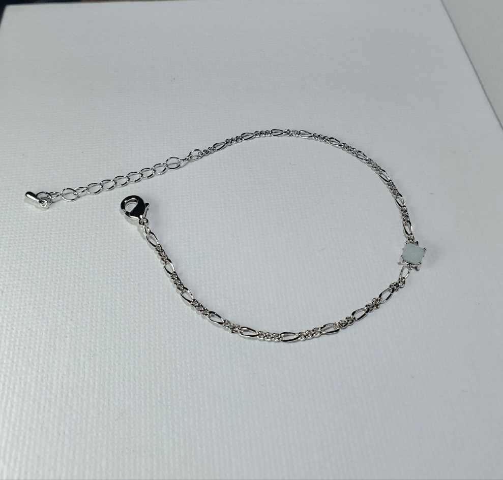 Gem-Set Figaro Chain Bracelet
