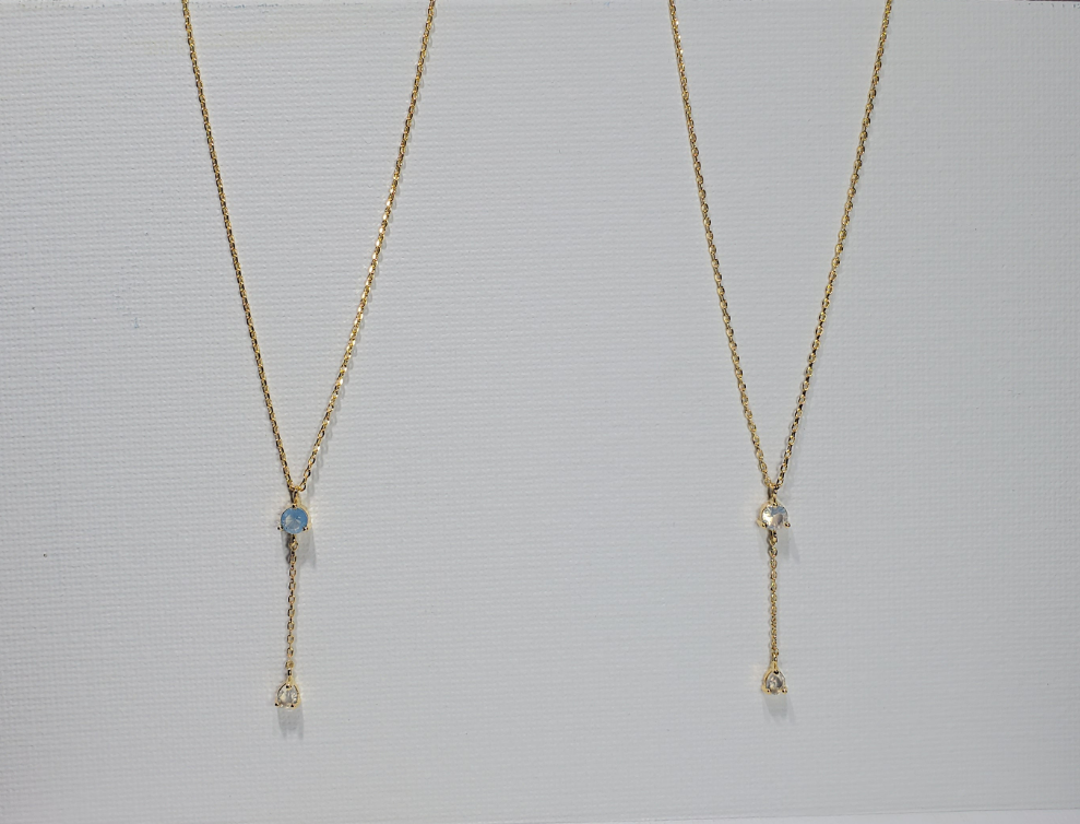 White Cubic Zirconia Dangle Necklace