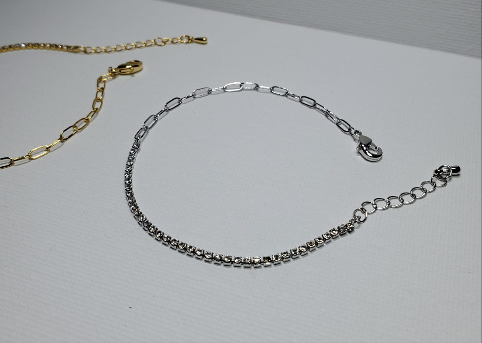 Cubic-Paperclip Chain Bracelet