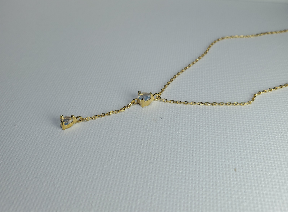 White Cubic Zirconia Dangle Necklace