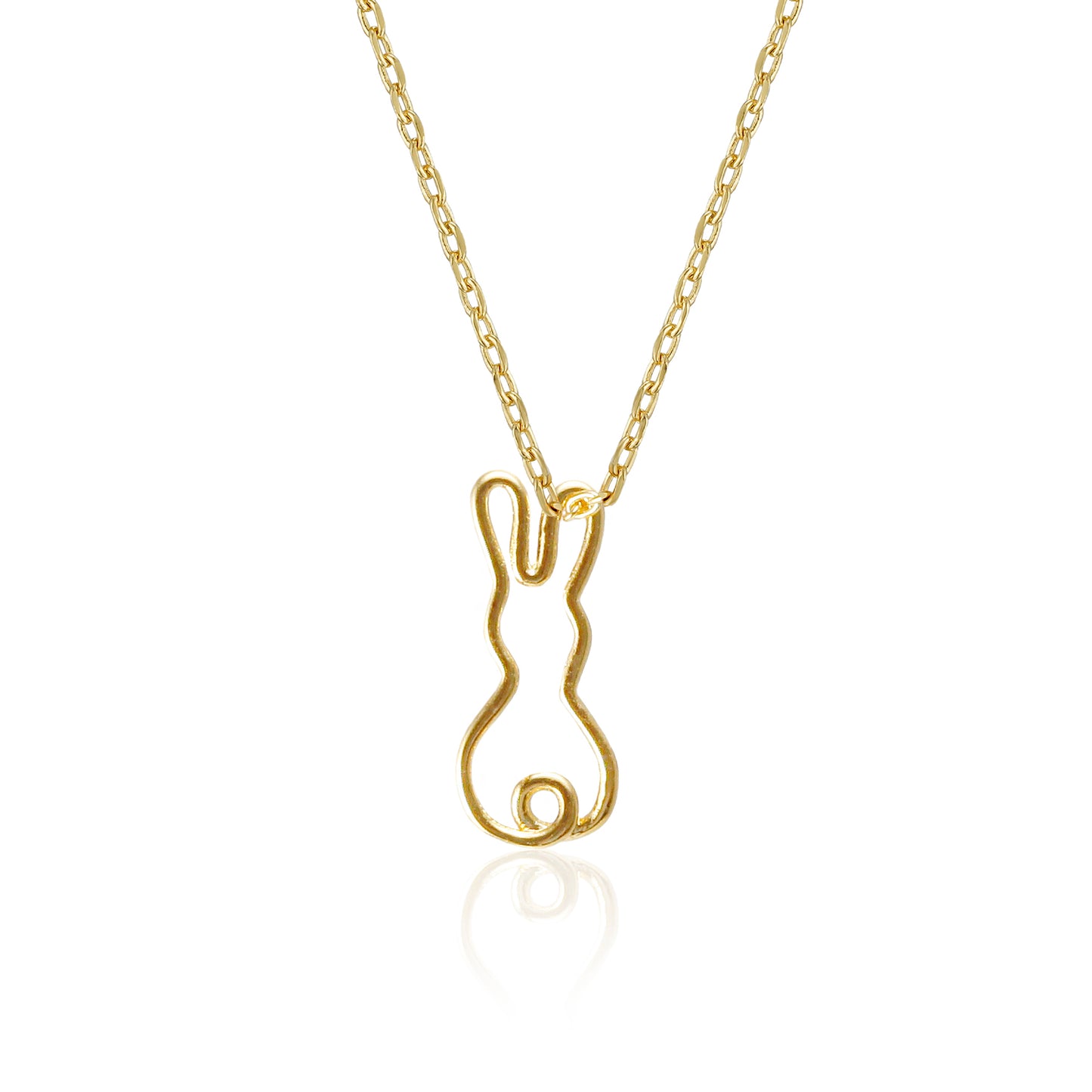 Wire Sitting Bunny Necklace