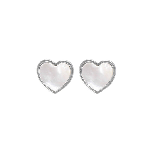 Pearl Bloom Heart Studs Earrings