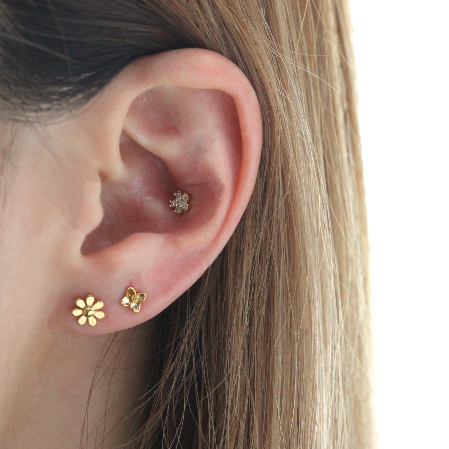Textured Floral Stud