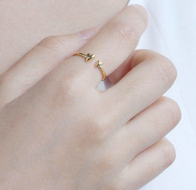 Teeny Double Heart Ring