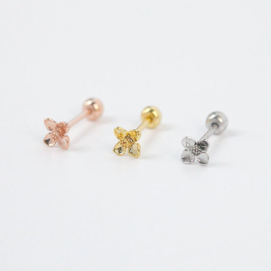 Textured Floral Stud