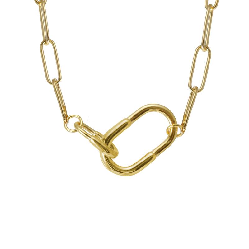 Double Paper Clip Link Necklace