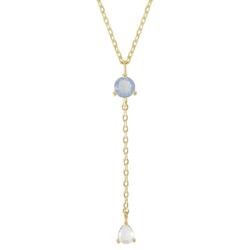 White Cubic Zirconia Dangle Necklace