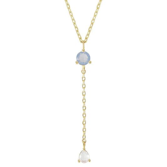White Cubic Zirconia Dangle Necklace