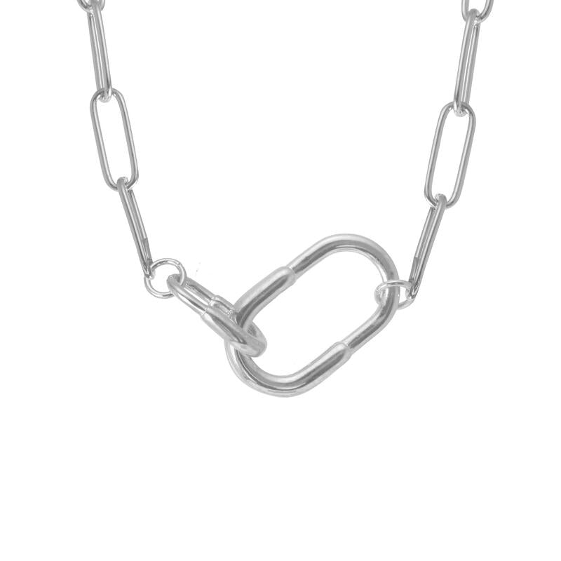 Double Paper Clip Link Necklace