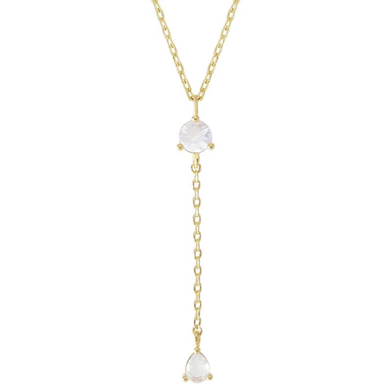 White Cubic Zirconia Dangle Necklace