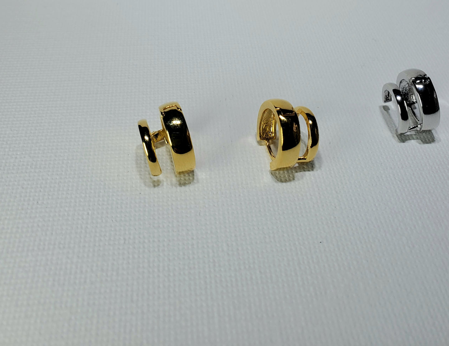 Stacked Round Huggie Earrings