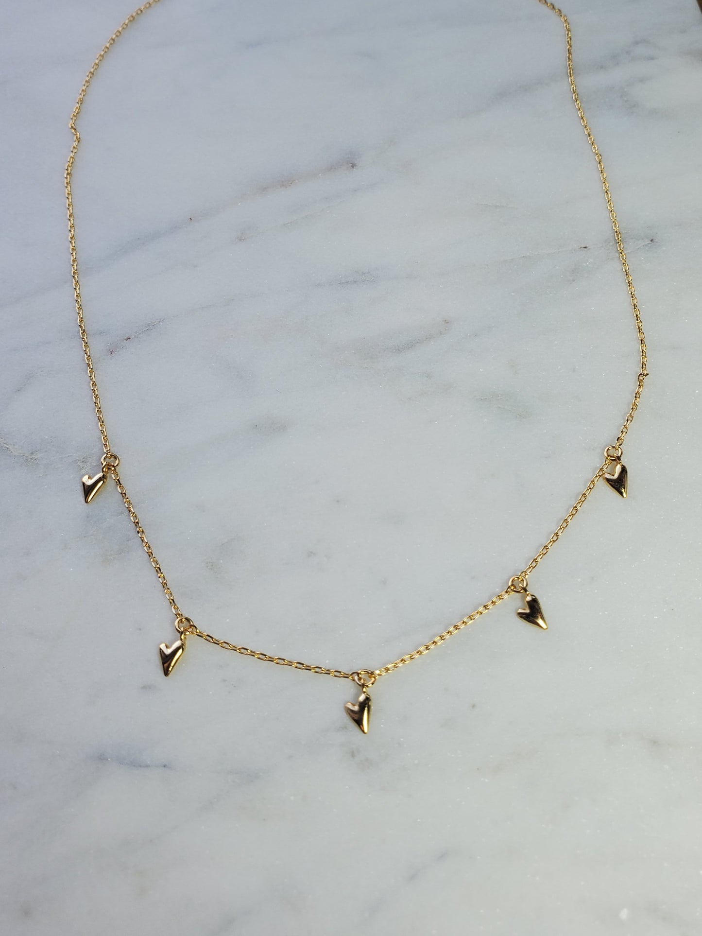 Multiple Heart Charms Necklace