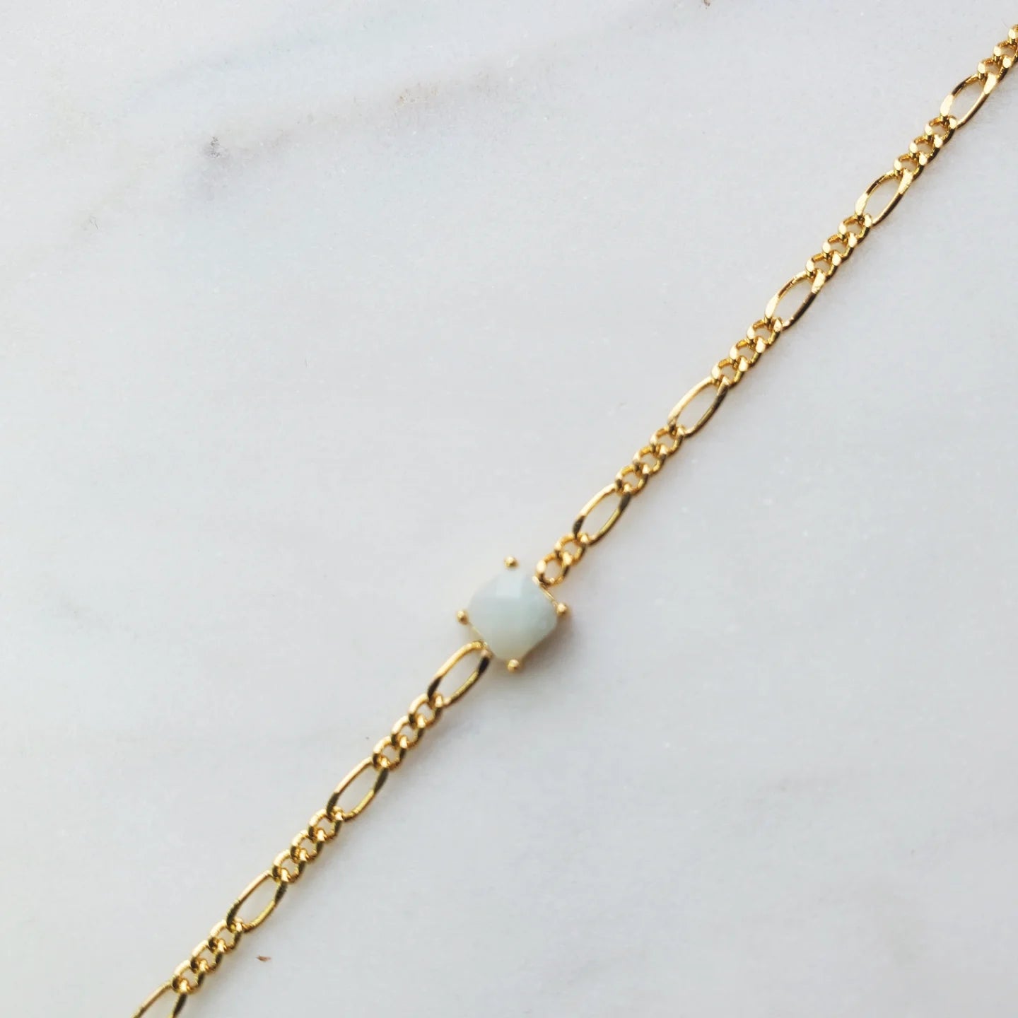 Gem-Set Figaro Chain Bracelet