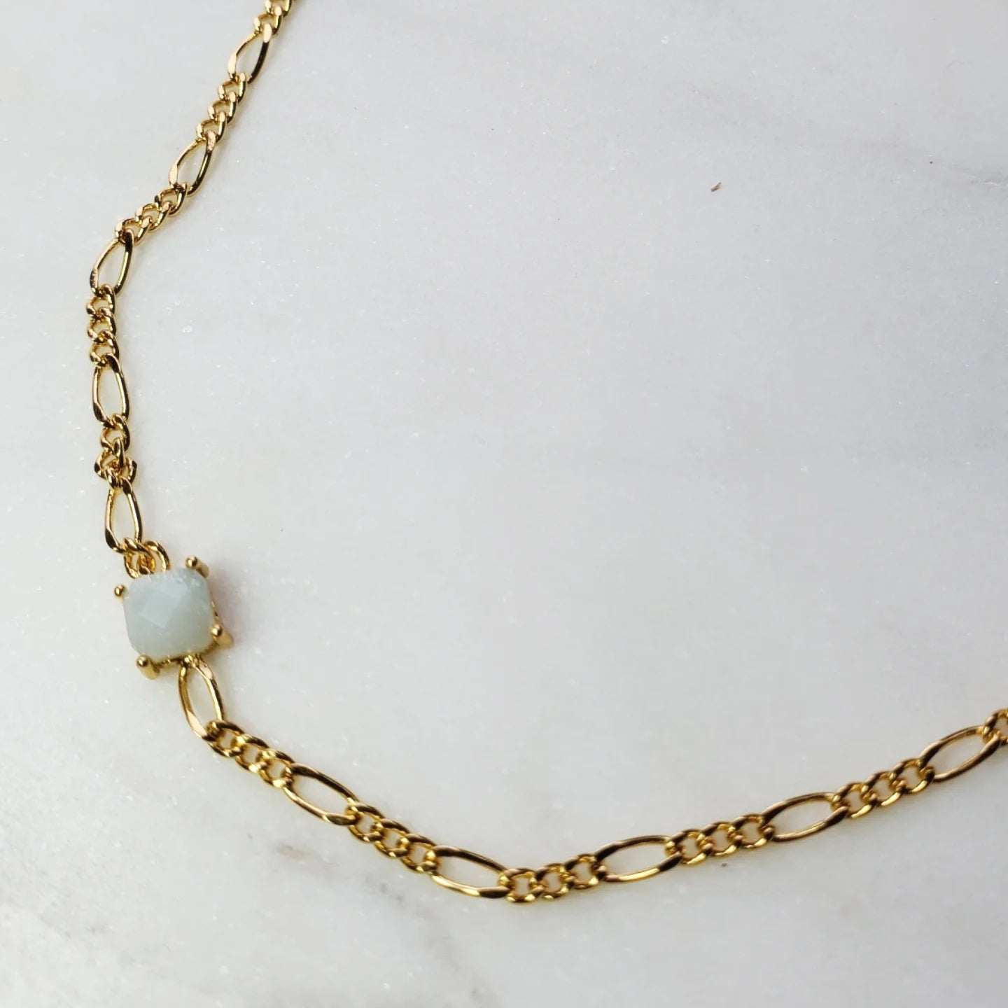 Gem-Set Figaro Chain Bracelet