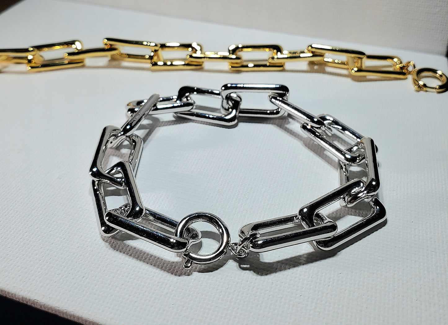 Chunky Rectangular Link Bracelet