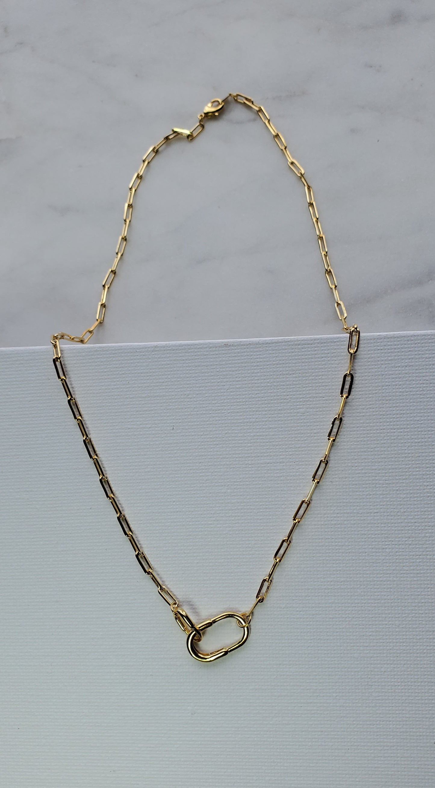 Double Paper Clip Link Necklace