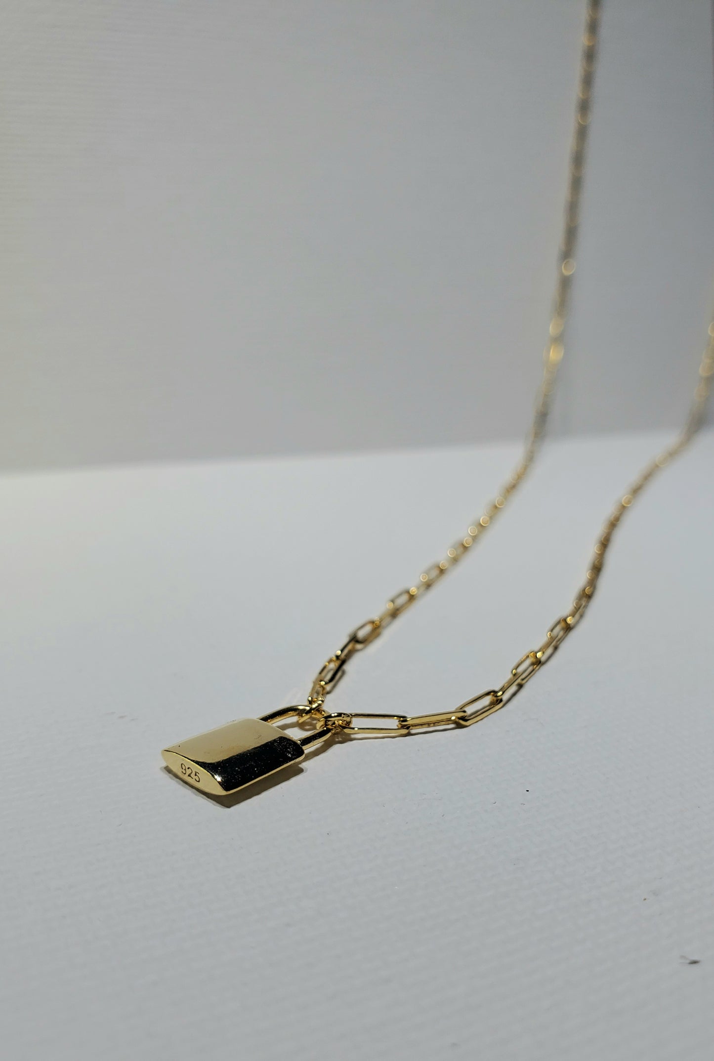 925 SS Padlock Chain Necklace