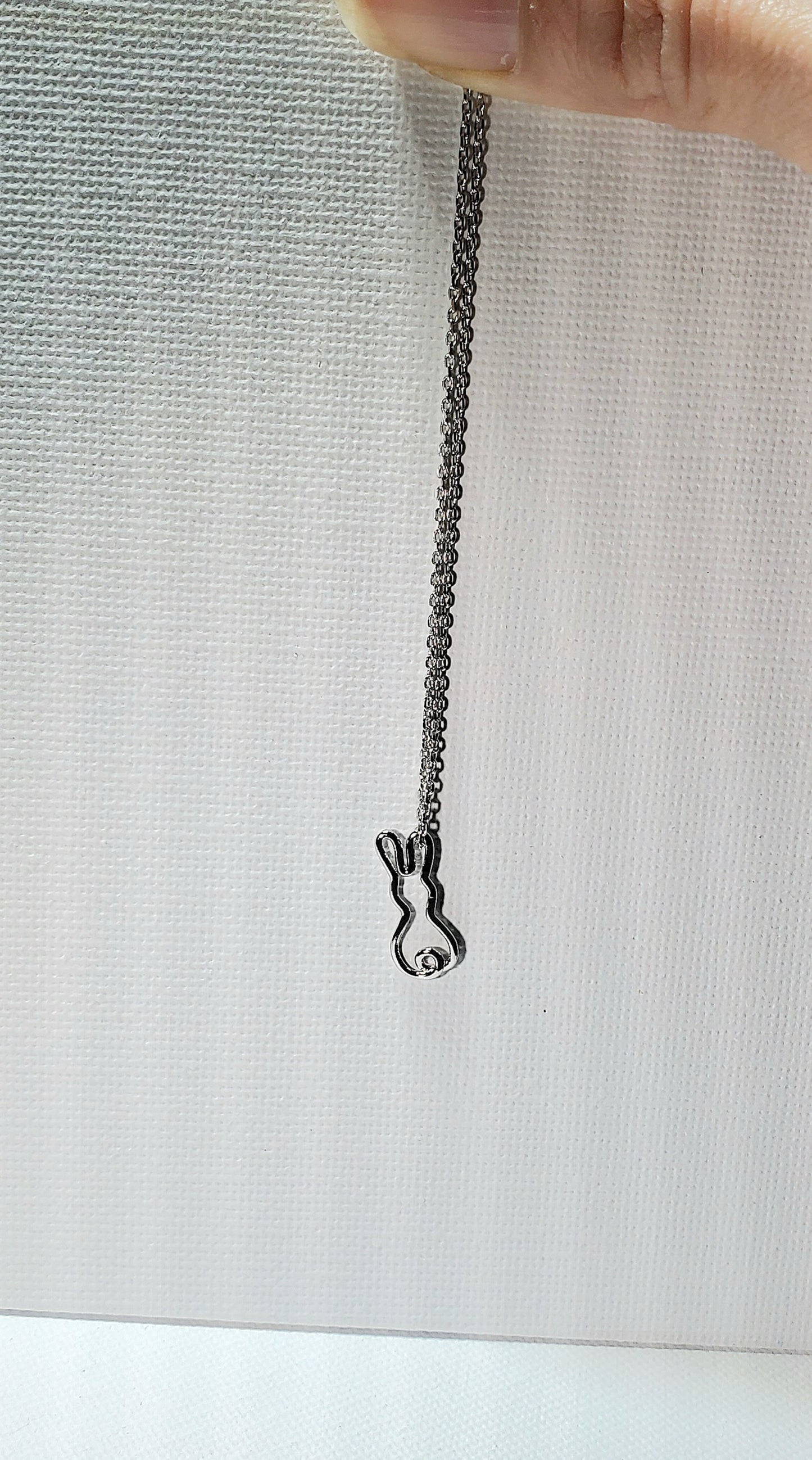 Wire Sitting Bunny Necklace