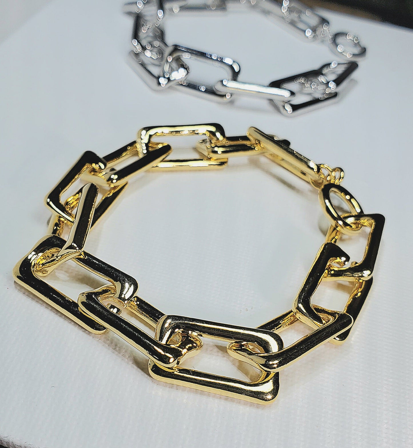 Chunky Rectangular Link Bracelet