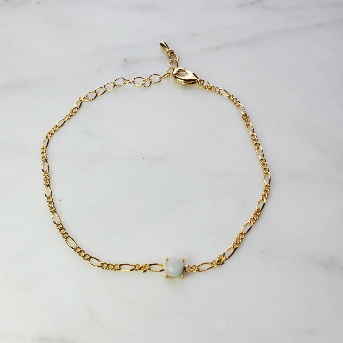 Gem-Set Figaro Chain Bracelet