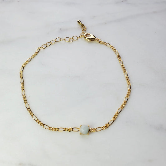 Gem-Set Figaro Chain Bracelet